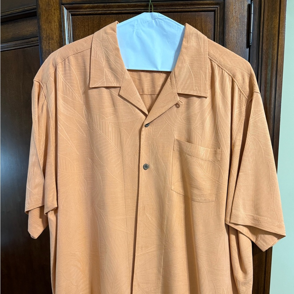Tommy Bahama Men's Casual Peach Button Down Shirt